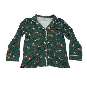 Lattelove Women's Pyjama Set: 3 Pieces | Fox Themed | Green | Medium **NEW